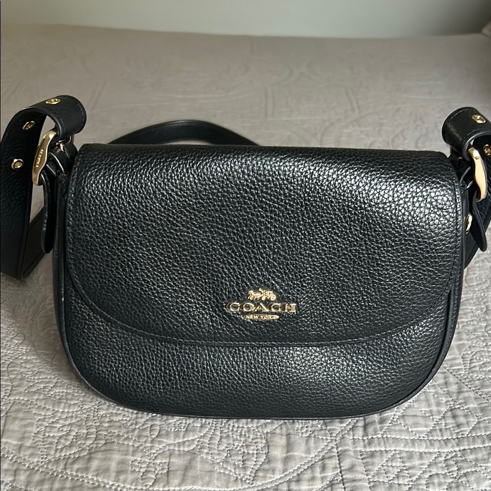 Coach Black Pebbled Leather Crossbody Bag